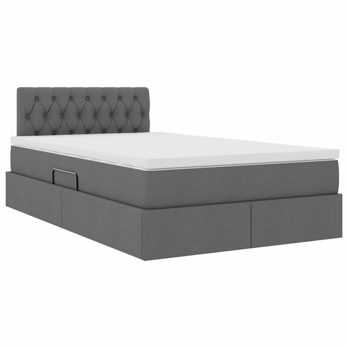 Letto con contenitore e materasso Grigio scuro 120 x 190 cm