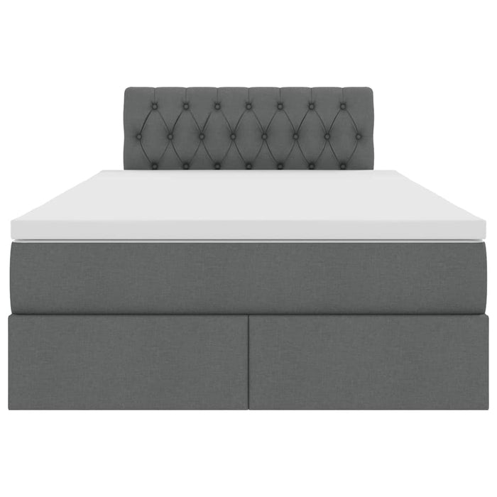 Letto con contenitore e materasso Grigio scuro 120 x 190 cm