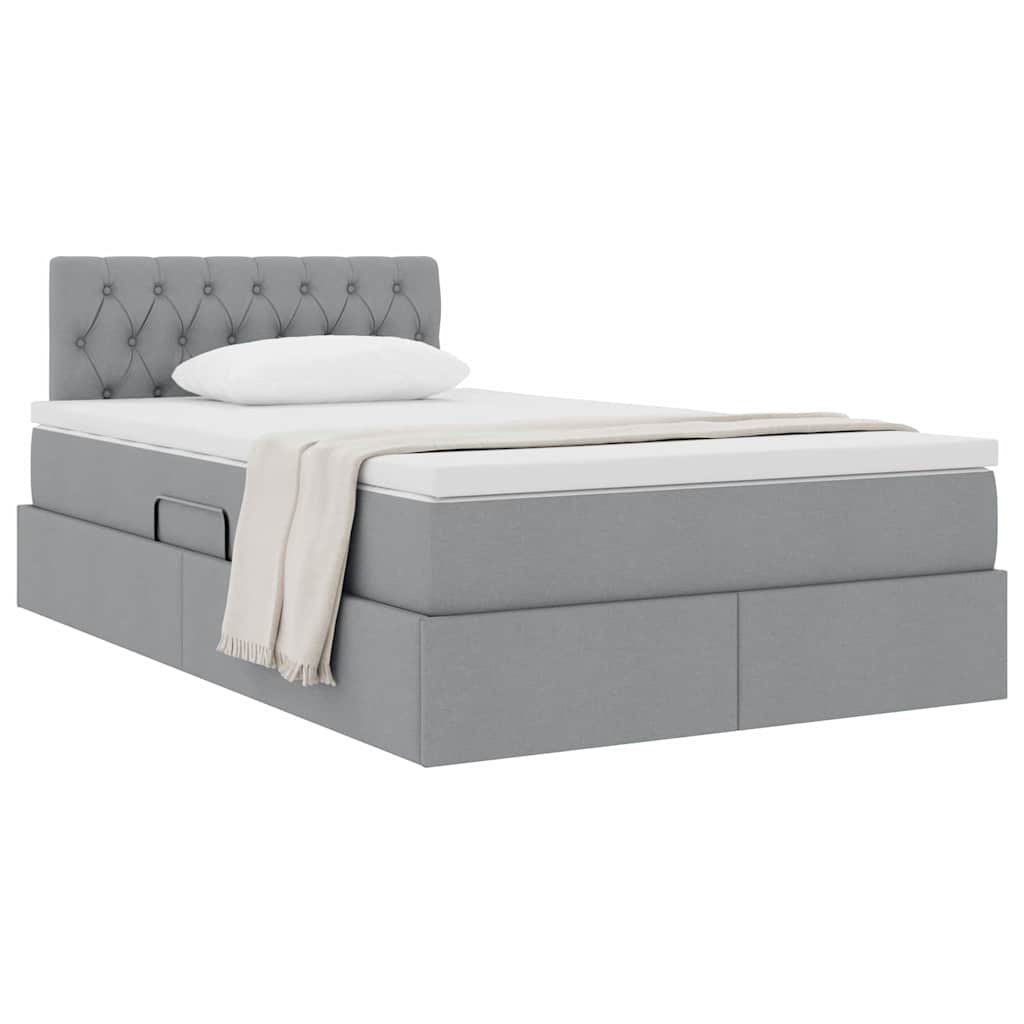 Letto con contenitore e materasso Grigio chiaro 120 x 200 cm 3370563