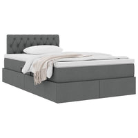 Letto con contenitore e materasso Grigio scuro 120 x 200 cm