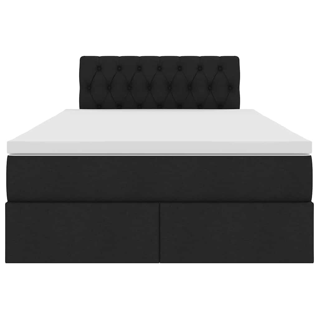 Letto con contenitore e materasso Nero 120 x 200 cm