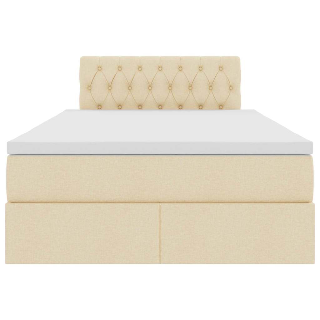 Letto con contenitore e materasso Crema 120 x 200 cm