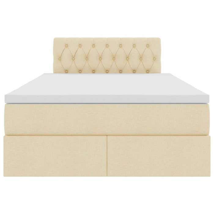 Letto con contenitore e materasso Crema 120 x 200 cm