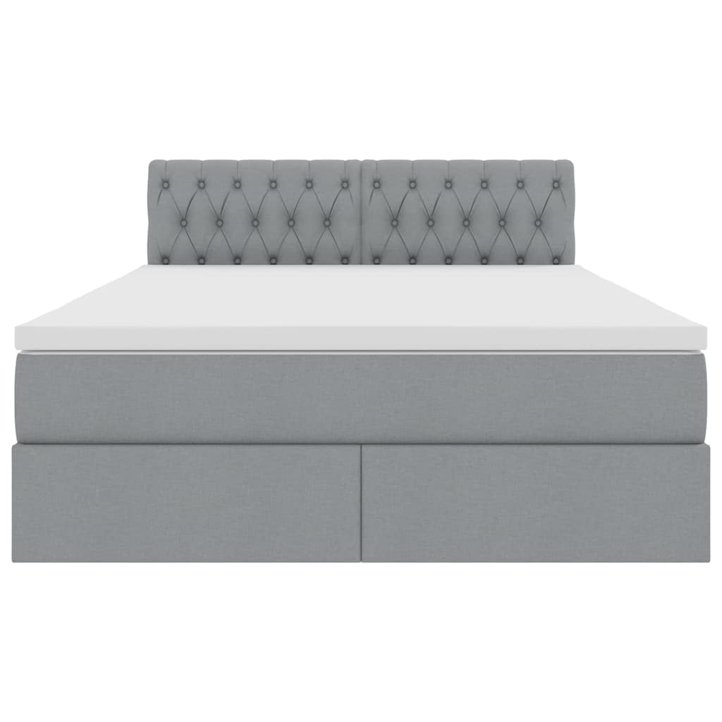 Letto con contenitore e materasso Grigio chiaro 140 x 190 cm