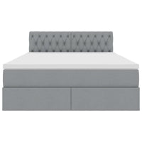 Letto con contenitore e materasso Grigio chiaro 140 x 190 cm