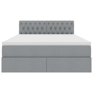 Letto con contenitore e materasso Grigio chiaro 140 x 190 cm