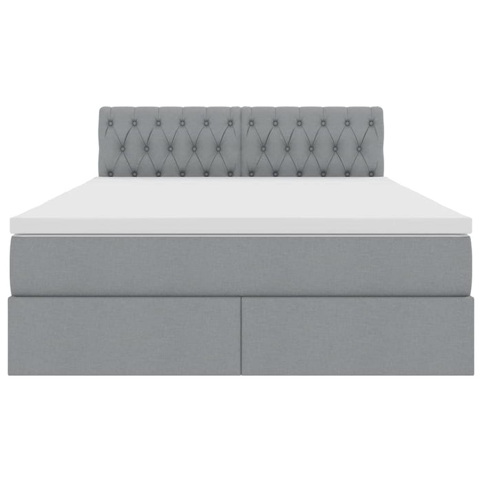 Letto con contenitore e materasso Grigio chiaro 140 x 190 cm