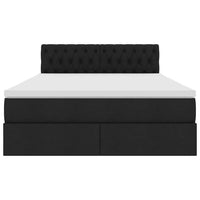 Letto con contenitore e materasso Nero 140 x 200 cm