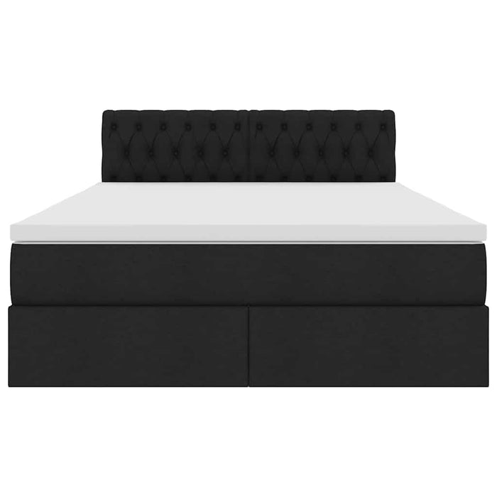 Letto con contenitore e materasso Nero 140 x 200 cm