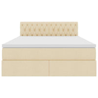 Letto con contenitore e materasso Crema 140 x 200 cm