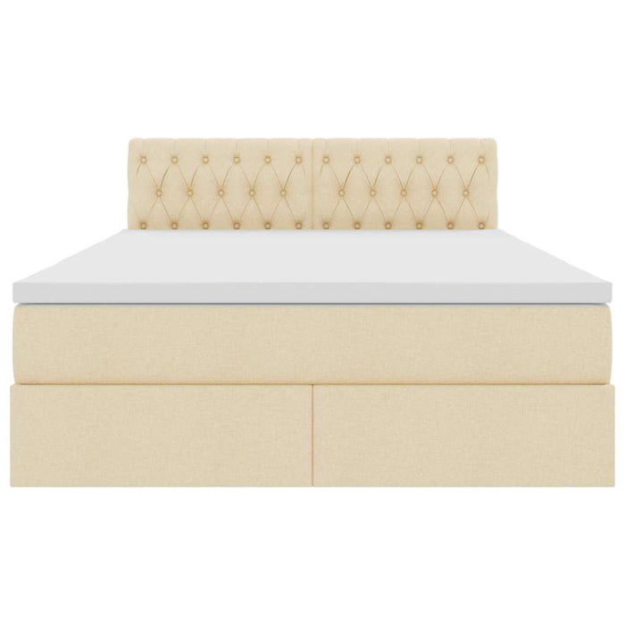 Letto con contenitore e materasso Crema 140 x 200 cm