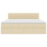 Letto con contenitore e materasso Crema 160 x 200 cm
