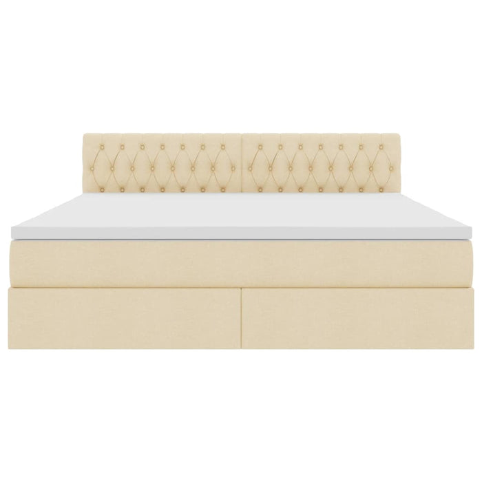 Letto con contenitore e materasso Crema 160 x 200 cm