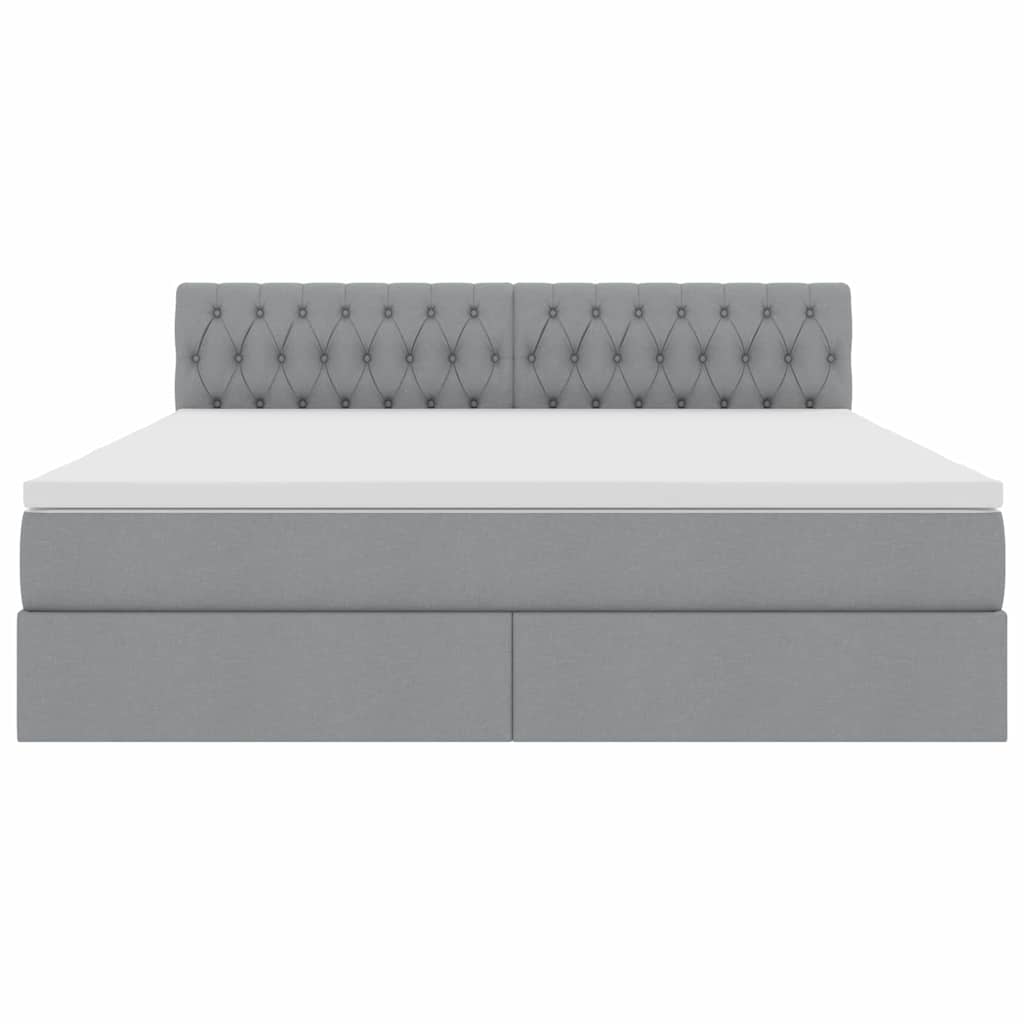 Letto con contenitore e materasso Grigio chiaro 180 x 200 cm
