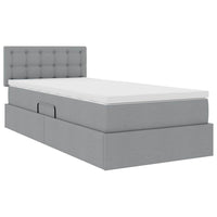 Letto con contenitore e materasso Grigio chiaro 90 x 190 cm