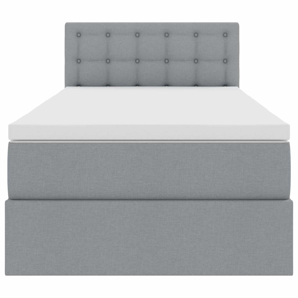Letto con contenitore e materasso Grigio chiaro 90 x 190 cm
