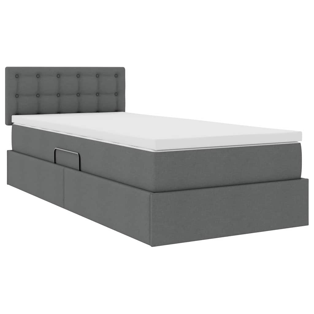 Letto con contenitore e materasso Grigio scuro 90 x 200 cm 3370609