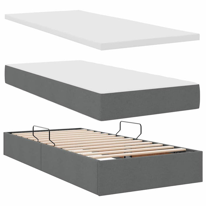 Letto con contenitore e materasso Grigio scuro 100 x 200 cm 3370615