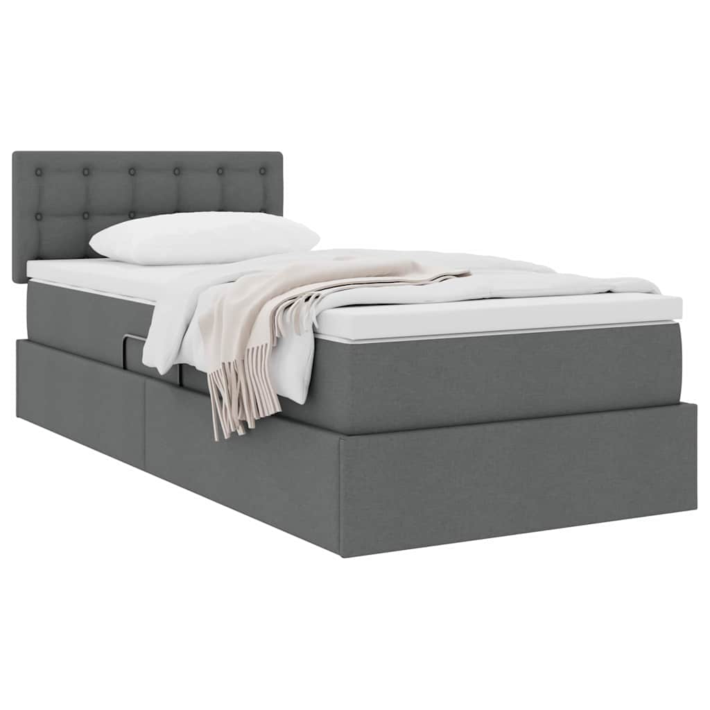 Letto con contenitore e materasso Grigio scuro 100 x 200 cm 3370615