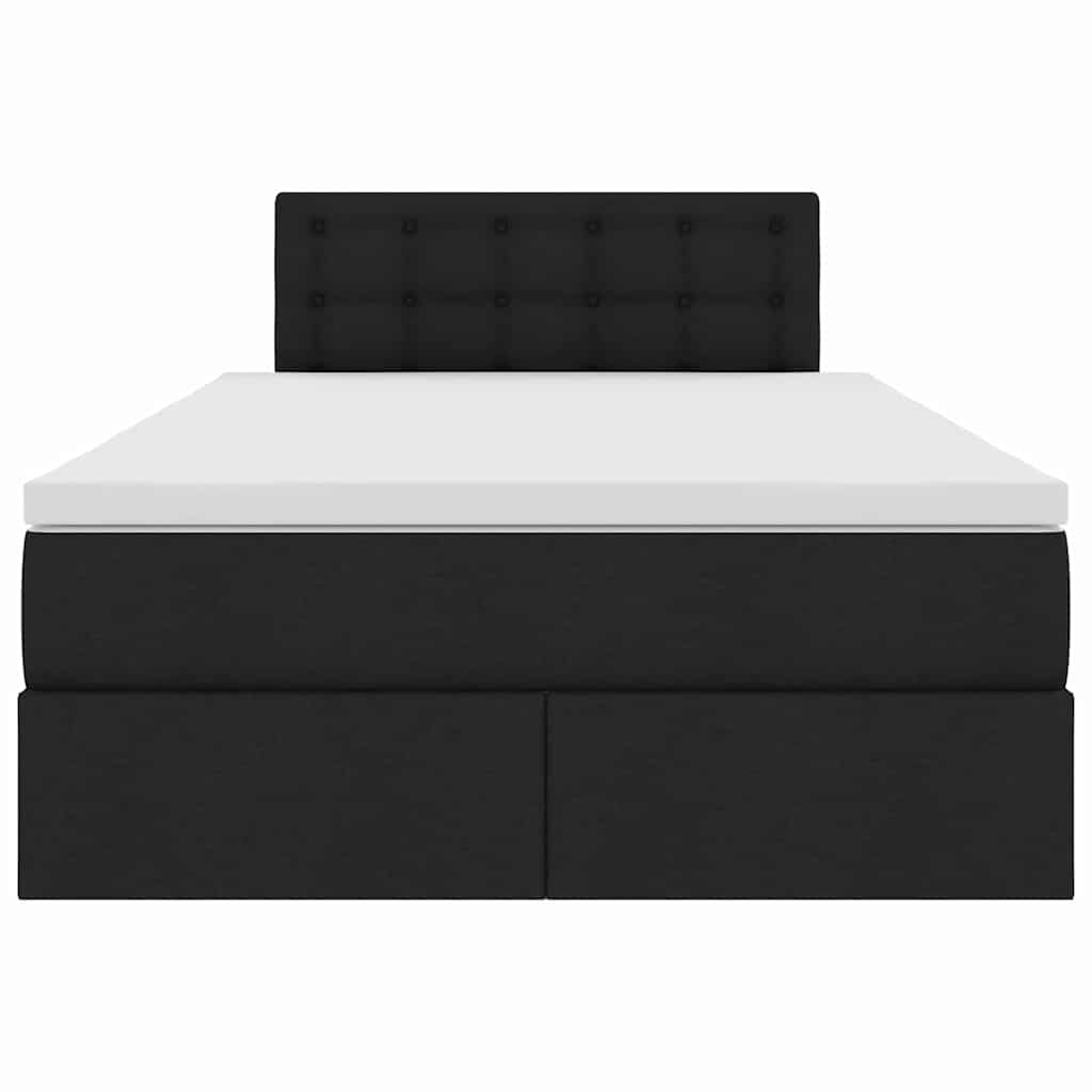 Letto con contenitore e materasso Nero 120 x 190 cm
