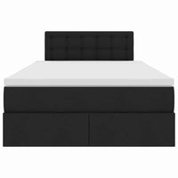 Letto con contenitore e materasso Nero 120 x 190 cm