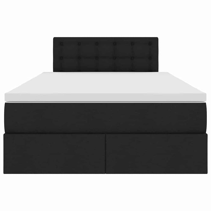 Letto con contenitore e materasso Nero 120 x 190 cm