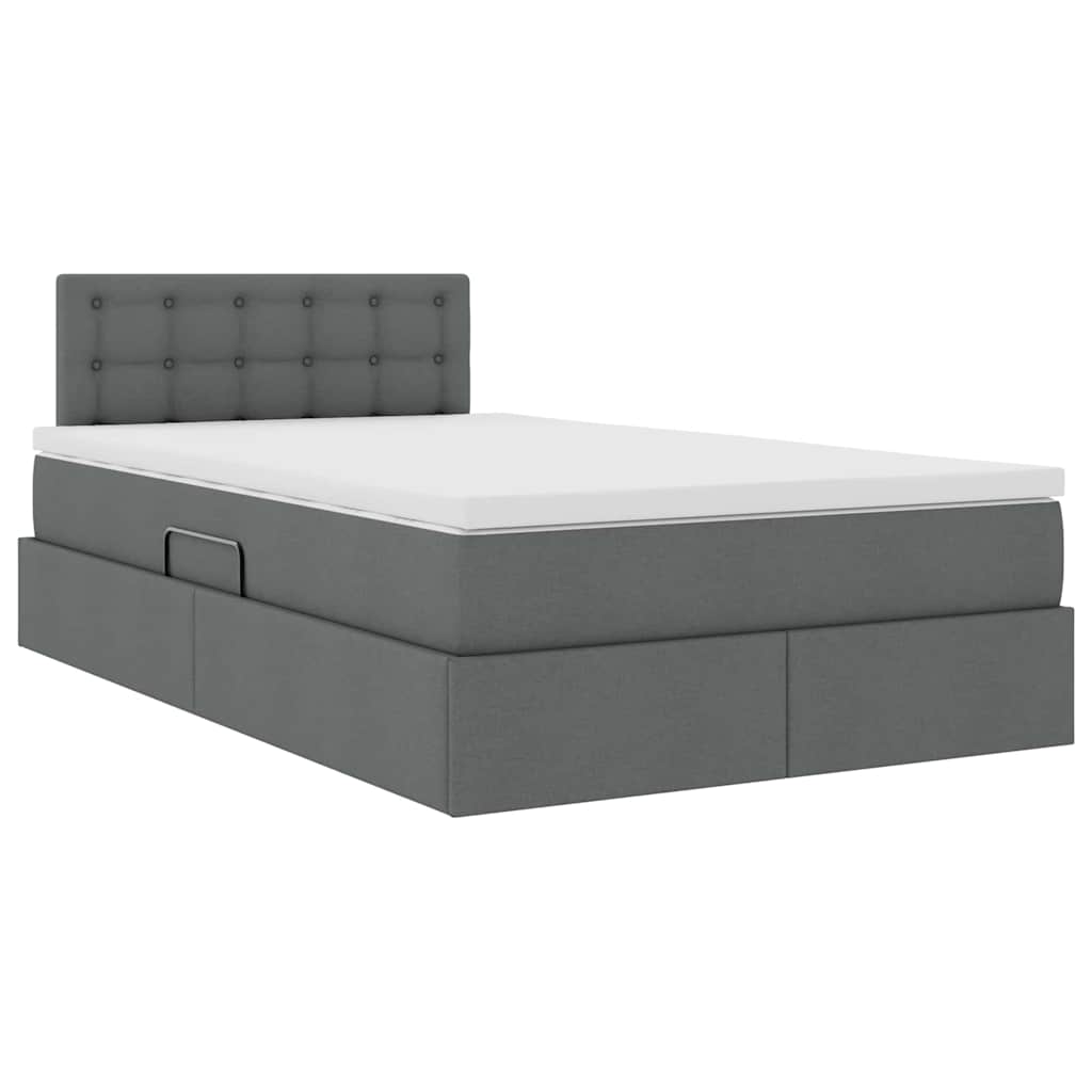 Letto con contenitore e materasso Grigio scuro 120 x 200 cm