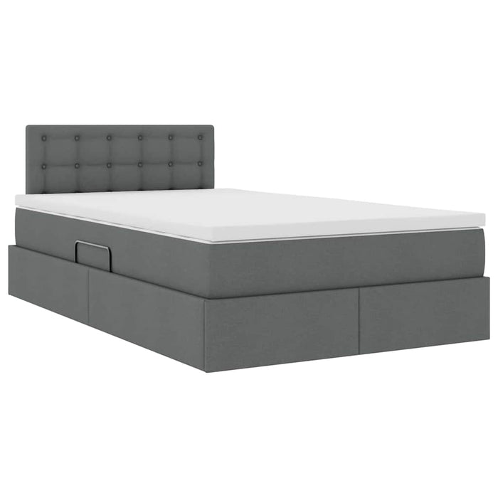 Letto con contenitore e materasso Grigio scuro 120 x 200 cm