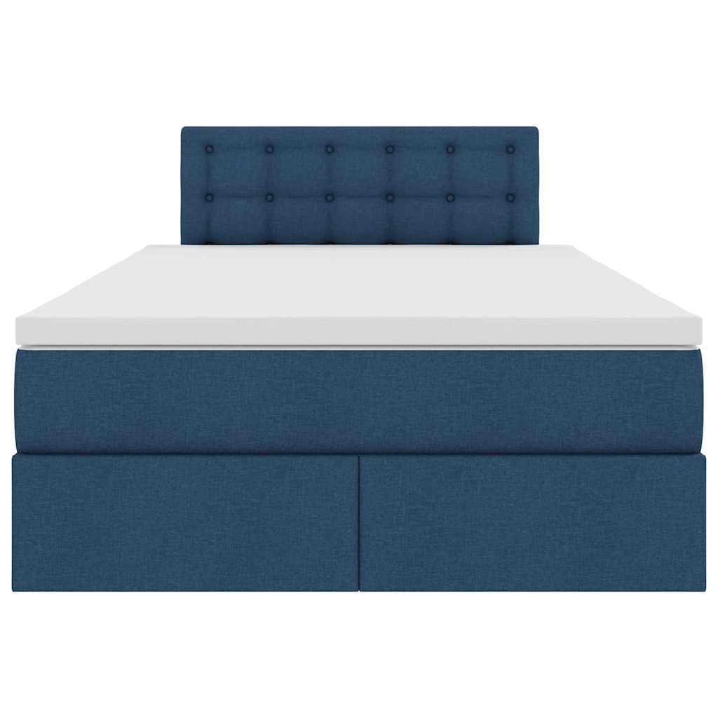 Letto con contenitore e materasso con testiera Blu 120 x 200 cm