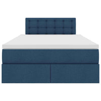 Letto con contenitore e materasso con testiera Blu 120 x 200 cm