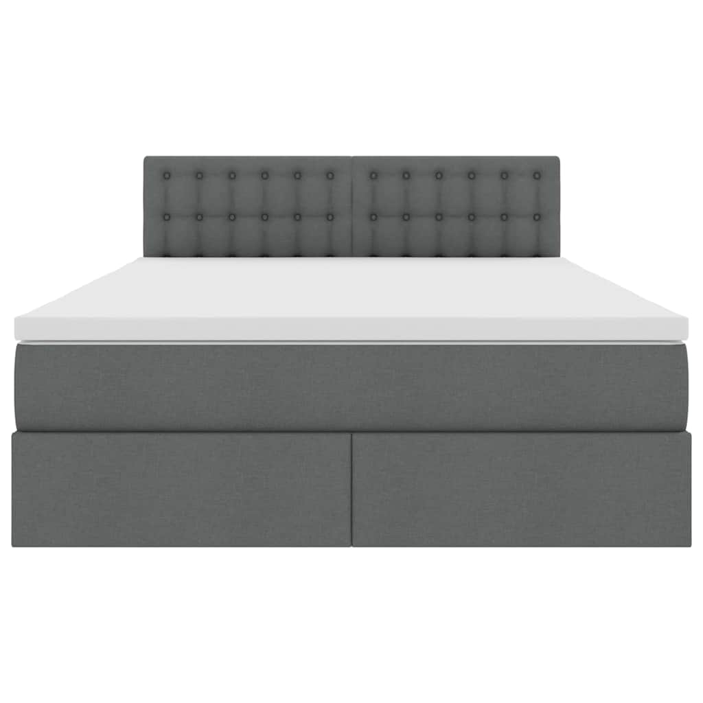 Letto con contenitore e materasso Grigio scuro 140 x 200 cm