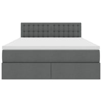 Letto con contenitore e materasso Grigio scuro 140 x 200 cm