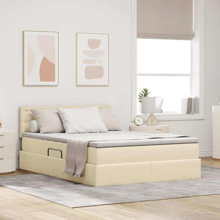 Letto con contenitore e materasso Crema 140 x 200 cm 3370642