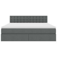 Letto con contenitore e materasso Grigio scuro 160 x 200 cm