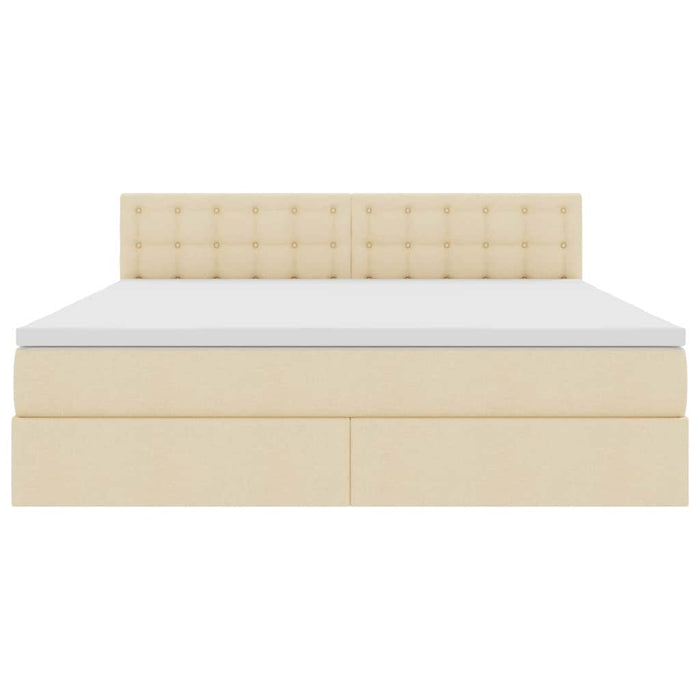 Letto con contenitore e materasso Crema 160 x 200 cm