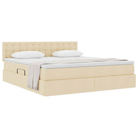 Letto con contenitore e materasso Crema 160 x 200 cm
