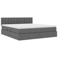 Letto con contenitore e materasso Grigio scuro 180 x 200 cm