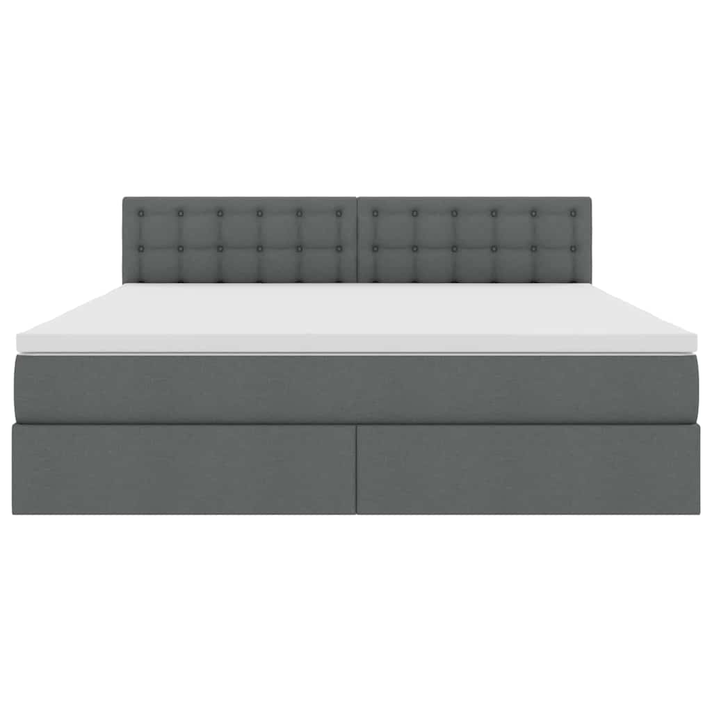 Letto con contenitore e materasso Grigio scuro 180 x 200 cm