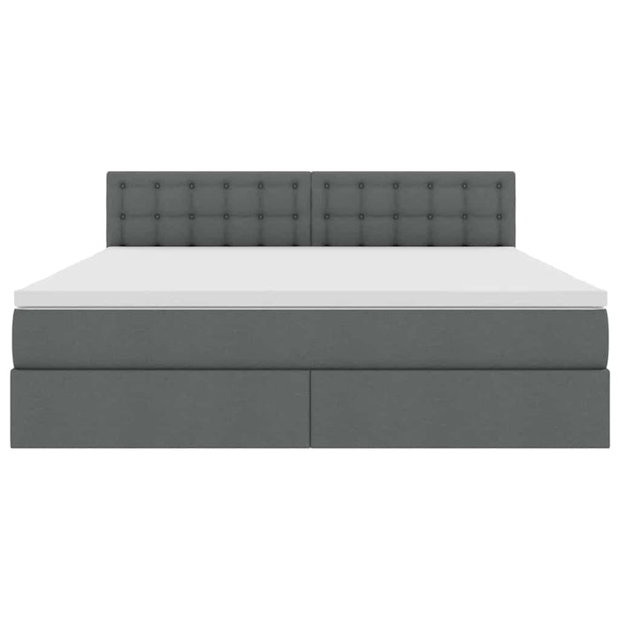 Letto con contenitore e materasso Grigio scuro 180 x 200 cm