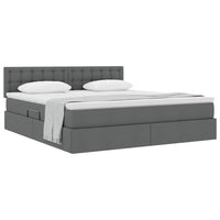 Letto con contenitore e materasso Grigio scuro 180 x 200 cm