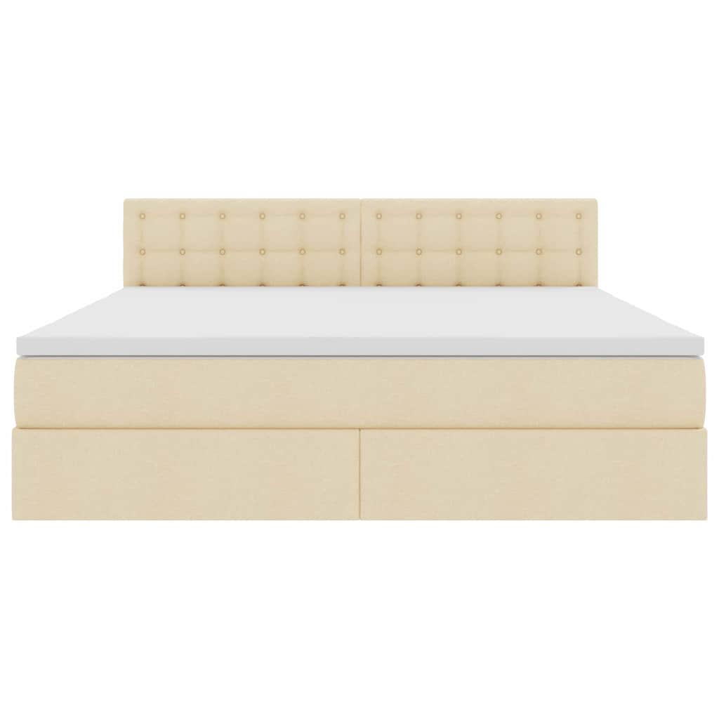 Letto con contenitore e materasso Crema 180 x 200 cm