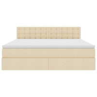 Letto con contenitore e materasso Crema 180 x 200 cm