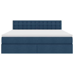 Letto con contenitore e materasso con testiera Blu 180 x 200 cm