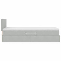 Letto con Contenitore Grigio chiaro 90 x 190 cm Velluto 3370665