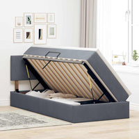Letto con Contenitore Grigio scuro 90 x 190 cm Velluto