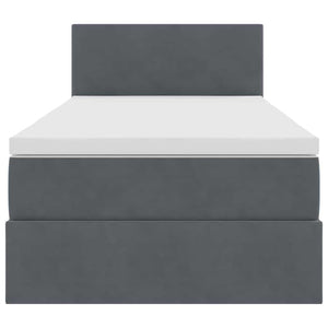 Letto con Contenitore Grigio scuro 90 x 200 cm Velluto 3370672