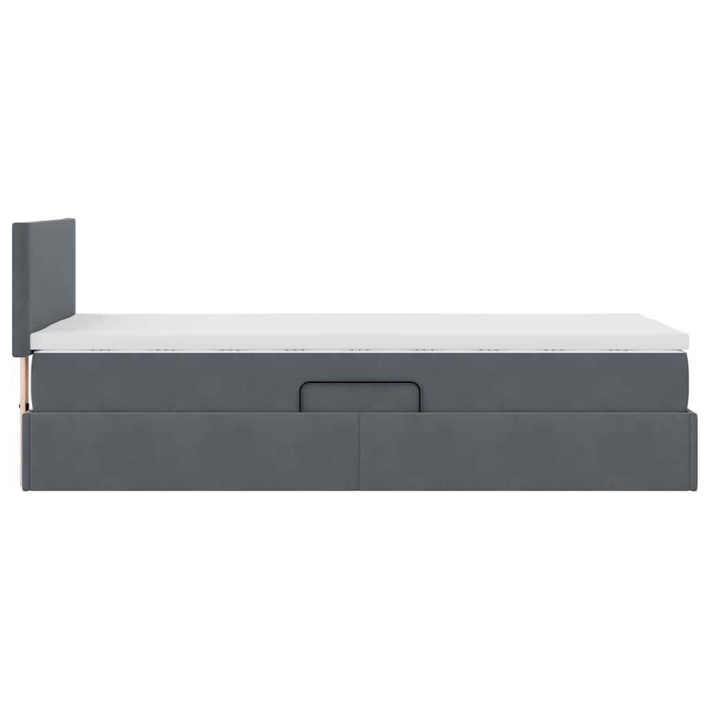 Letto con Contenitore Grigio scuro 90 x 200 cm Velluto 3370672