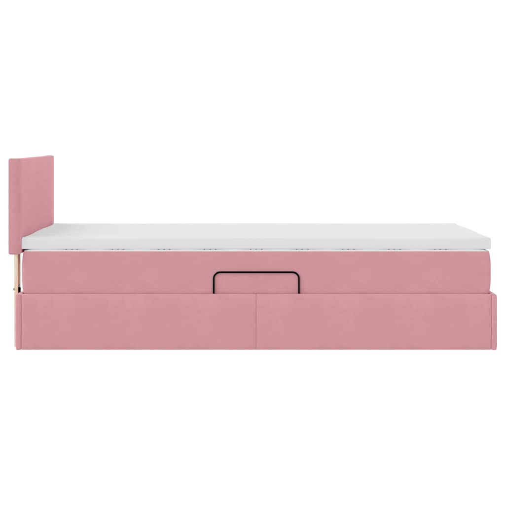 Letto con Contenitore con materasso Rosa 90 x 200 cm Velluto 3370676