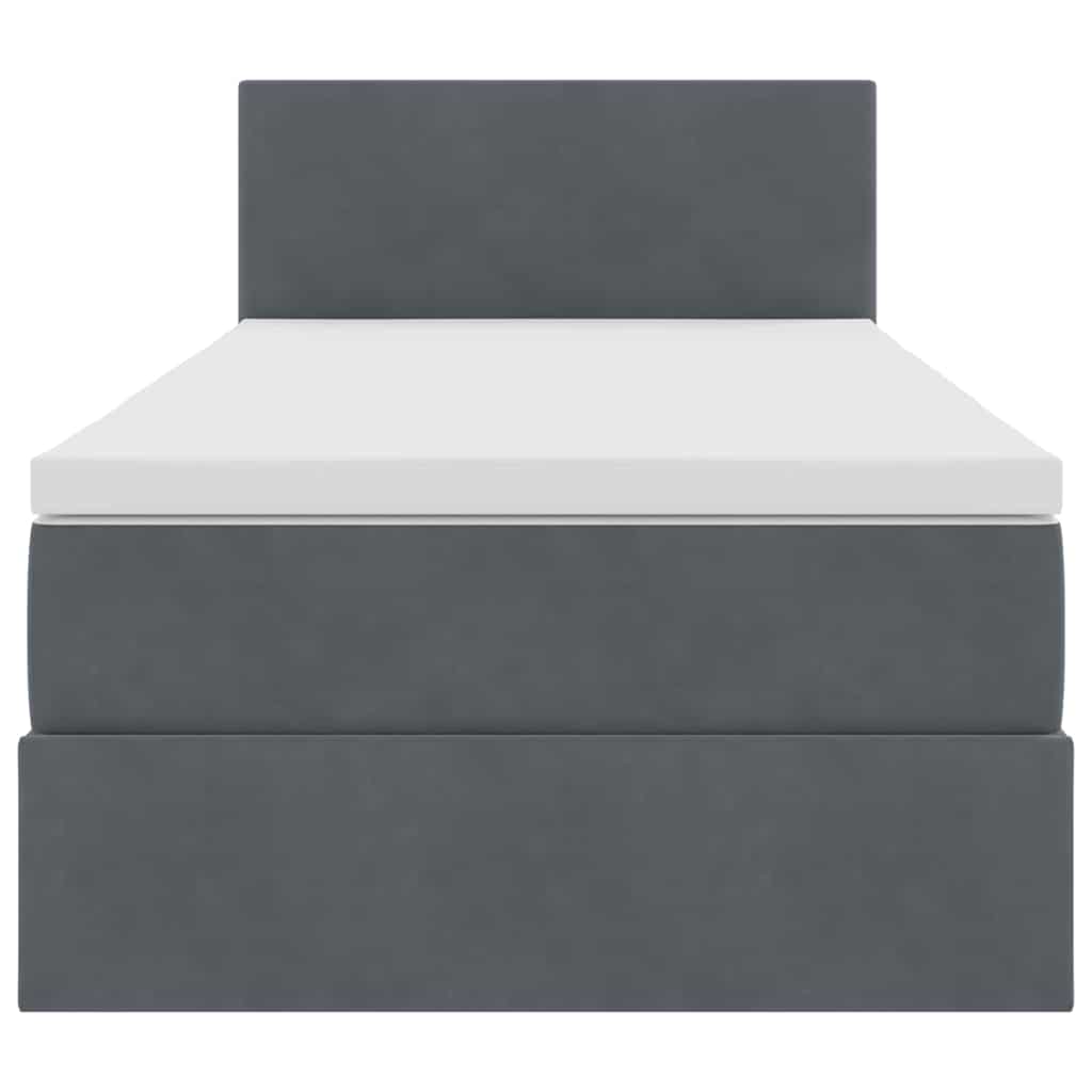 Letto con Contenitore Grigio scuro 100 x 200 cm Velluto 3370678