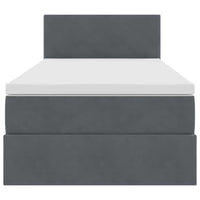 Letto con Contenitore Grigio scuro 100 x 200 cm Velluto 3370678